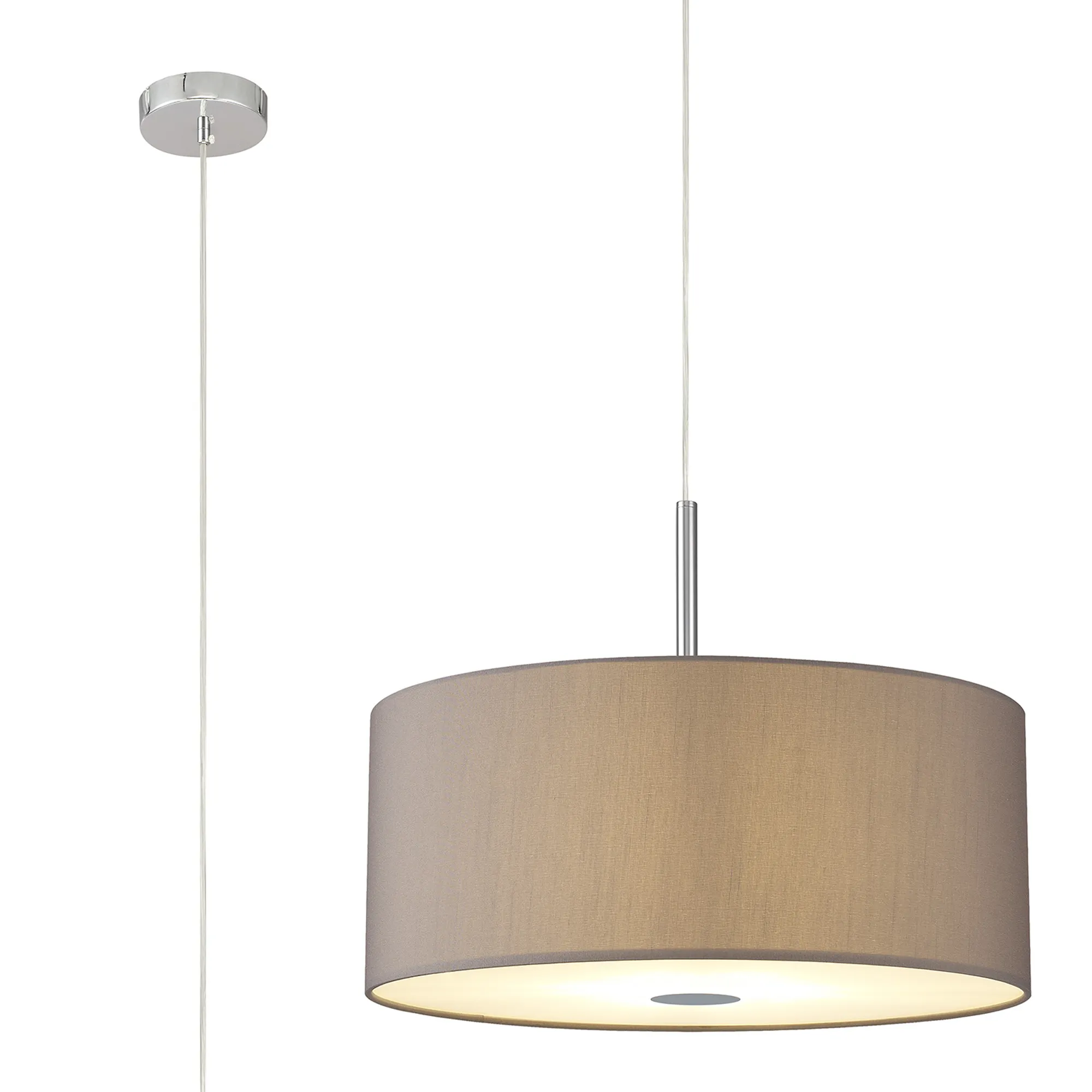 DK0482  Baymont 60cm 5 Light Pendant Polished Chrome, Grey/White, Frosted Diffuser